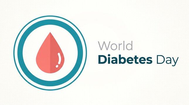 World diabetes day logo with blood drop symbol