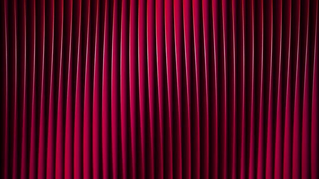 Red fabric background with vertical pleated texture and soft lighting abstract featuring deep with folds and elegant light