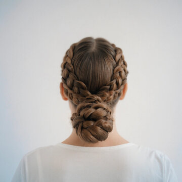 Advanced Braided Updo Hairstyle Viewed From Behind