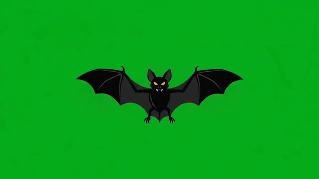 Halloween bat flapping loop chroma key