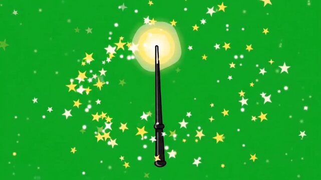 Halloween magic wand animation chroma key