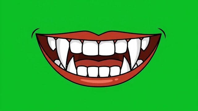 Halloween vampire teeth animation chroma key
