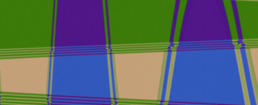 Abstract checkered background with green blue purple and beige color blocks.