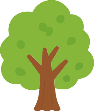 Cute Green Tree Nature Illustration
