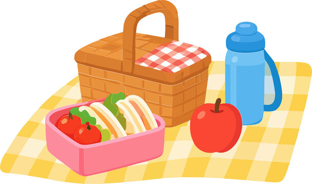 Cute Autumn Picnic Basket and Lunch Box
