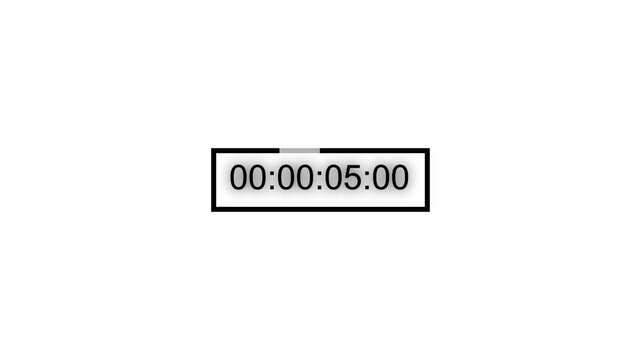Minimalist digital progress bar timer overlay with timecode counter for editing and ui digital clock