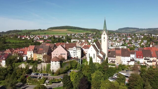The historic old town of Engen in Hegau, Constance district, Baden-W&uuml;rttemberg, Germany