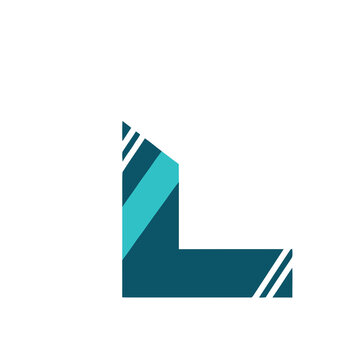 Letter L logo with stripes