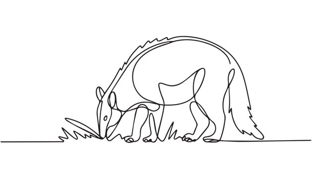 Continuous one single minimal line drawing of a Genet