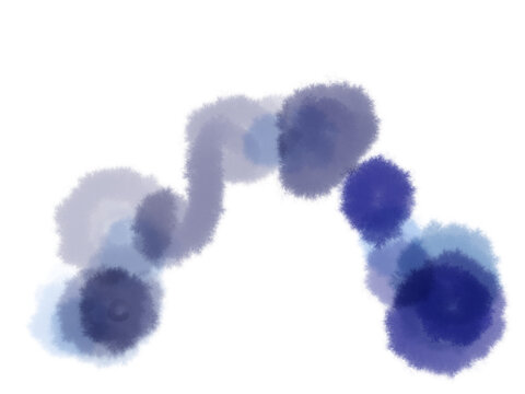 青や紫、紺のドットにじむ手描きイラスト