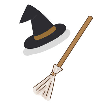 witch hat and broom