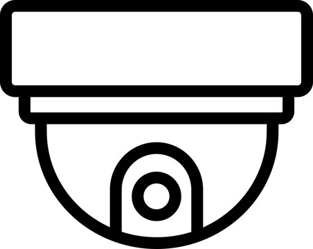 Security CCTV surveillance dome camera line icon for store protection and video monitoring