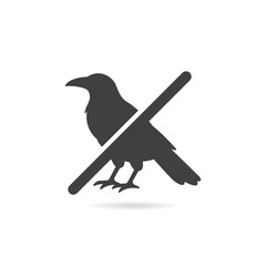 Obraz premium Vector Isolated No Crow or Raven Icon