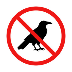 Obraz premium No Crow or Raven Sign on White Background