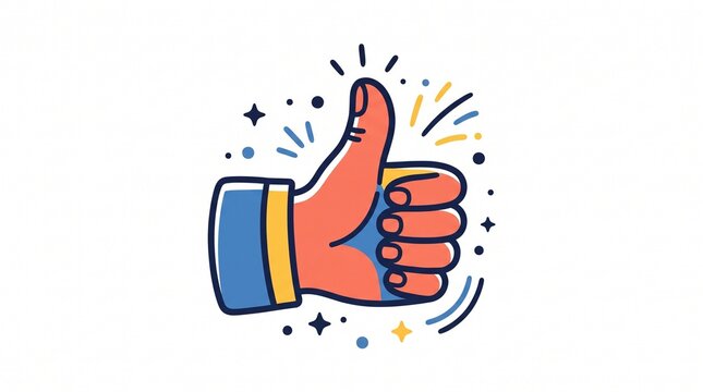 Bright thumbs up hand giving positive feedback