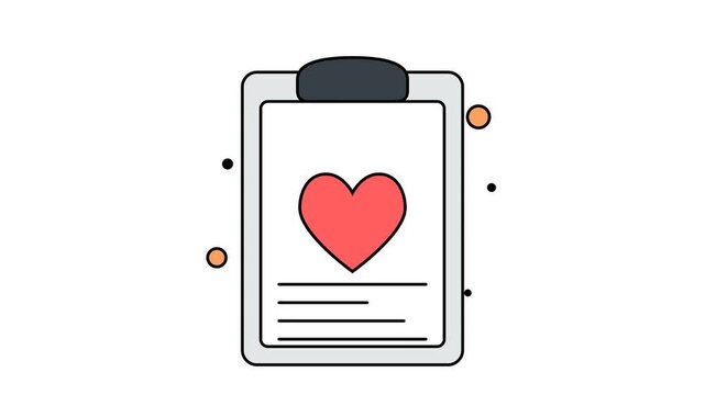 Animated Medical Clipboard Health Report Icon Motion Graphic Loop Featuring White And Dark Background for UI UX Design and Digital Technology Presentations