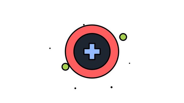 Animated Medical Cross Healthcare Symbol Icon Motion Graphic Loop Featuring Green Screen And Dark Background for UI UX Design and Digital Technology Presentations
