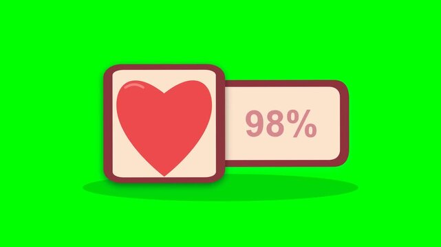 Animated Heart Rate Progress Bar Medical Data Ui Icon Motion Graphic Loop Featuring Green Screen And Dark Background for UI UX Design and Digital Technology Presentations