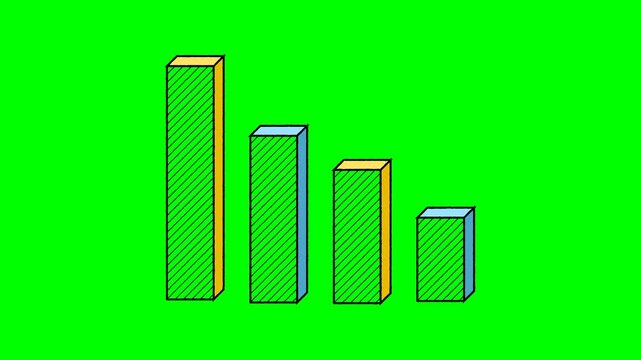 Animated Data Chart Bar Graph Loading Progress Bar Animation Motion Graphic Loop Featuring Dark And Blue Background for UI UX Design and Digital Technology Presentations