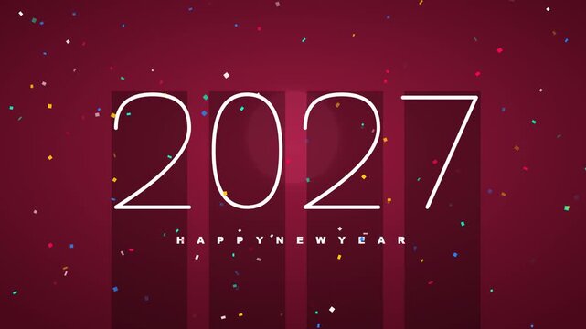 Animated Solar Energy Technology And 2027 New Year Celebration Motion Graphic Loop Featuring Dark And Bright Background for UI UX Design and Digital Technology Presentations