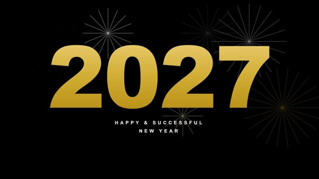 Animated Solar Energy Technology And 2027 New Year Celebration Motion Graphic Loop Featuring Dark And Bright Background for UI UX Design and Digital Technology Presentations