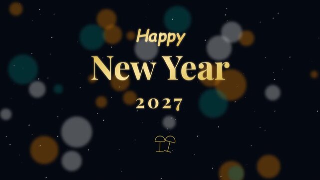 Animated Solar Energy Technology And 2027 New Year Celebration Motion Graphic Loop Featuring Dark And Bright Background for UI UX Design and Digital Technology Presentations