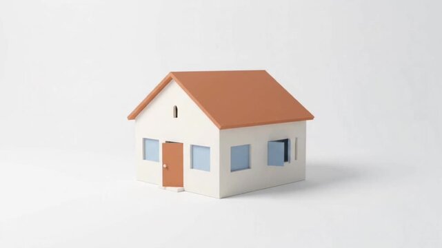 Architectural Blueprint Transforming into 3D House Animation BIM Construction Real Estate Motion Graphic