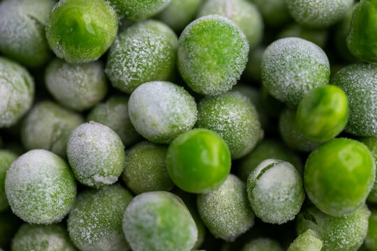 Close up of Frozen Green Peas