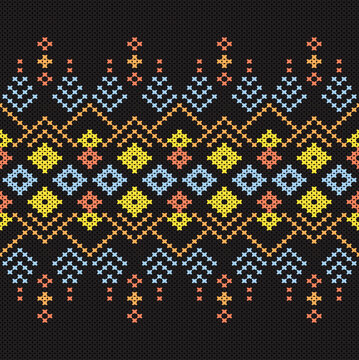 Crochet pattern concept geometric vector texture seamless motif design for fabric, clothing, rug, background. Pattern ornament. I drew this by myself, it&rsquo;s not AI generateD