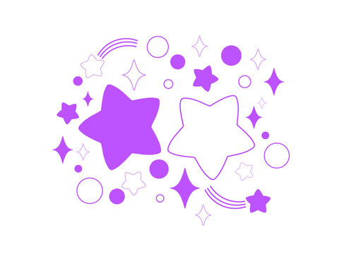 紫色の星の背景イラスト