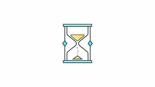 Minimalist Animated Hourglass Symbol Measuring Time Passing.