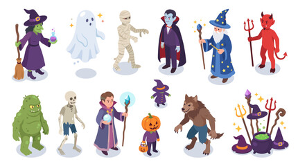 Fototapeta premium Halloween Characters Collection.