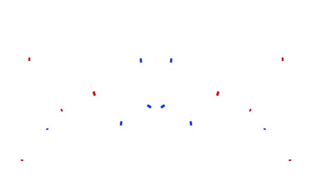 Confetti party popper explosions on a white background in 4k resolution