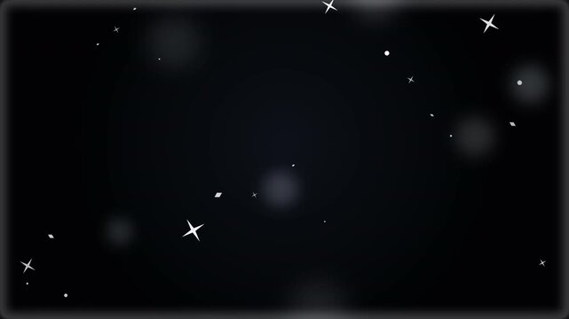 Dark space motion background with twinkling stars and soft bokeh lights, animated backdrop for sci-fi or celestial themes