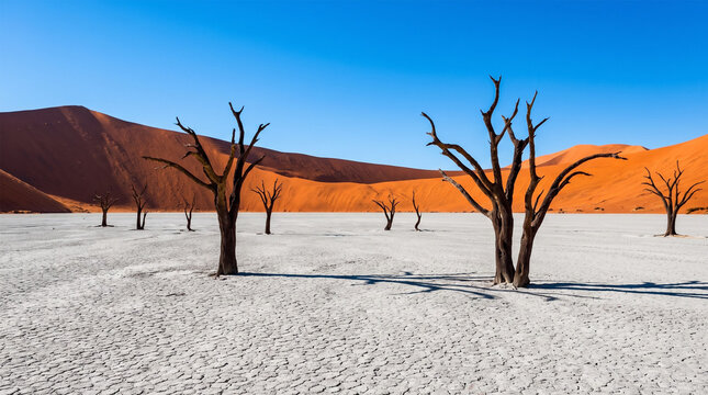 Deadvlei Dead Camelthorn Trees Red Sand Dunes Sossusvlei Namibia