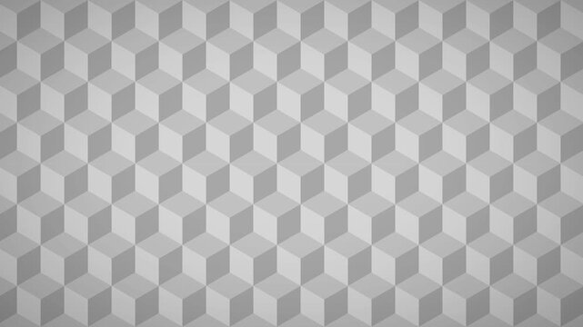 Gray horizontal scrolling design of three-dimensional squares