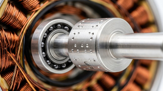 Electric motor rotor and copper winding stator internal mechanism