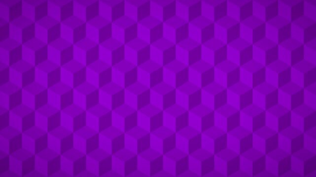 Animated design of purple cubes with horizontal movement.