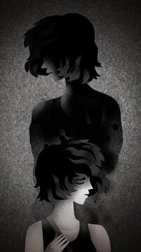 woman with a shadow representing freudian and jungian unconscious mind
