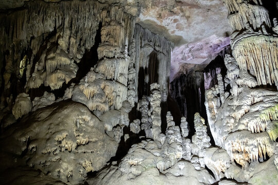Field of Stalagmites and Flowstone Terraces in Les Grottes des Beni Add Algeria