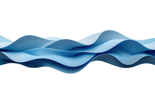 Realistic flowing abstract ribbon wave front view