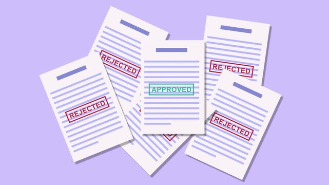 Approved and rejected stamp on documents 2d Animation with Alpha Matte