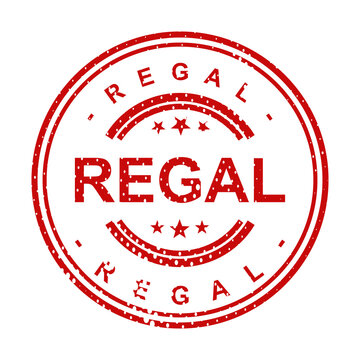 Red vintage regal stamp with circular border illustration