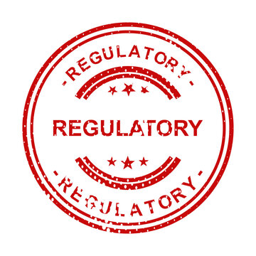 Red regulatory stamp with stars and text illustration