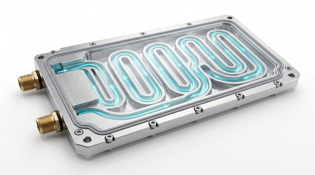 Liquid Cooling Plate with Internal Serpentine Thermal Channel