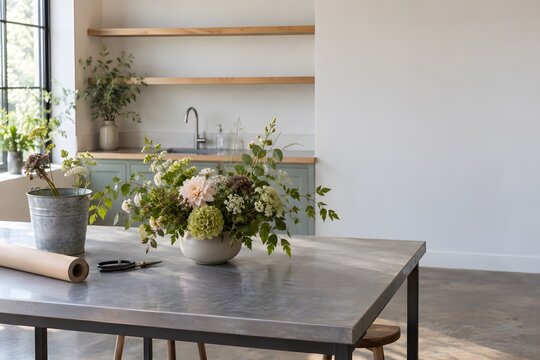 Floral design workshop with seasonal arrangement