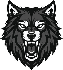 Obraz premium Snarling Wolf Head Logo
