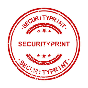 Security stamp with print and typist text design illustration