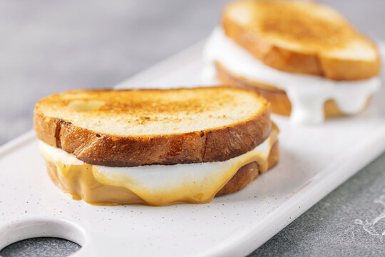 Homemade Trendy Fluffernutter Marshmallow Peanut Butter Sandwich