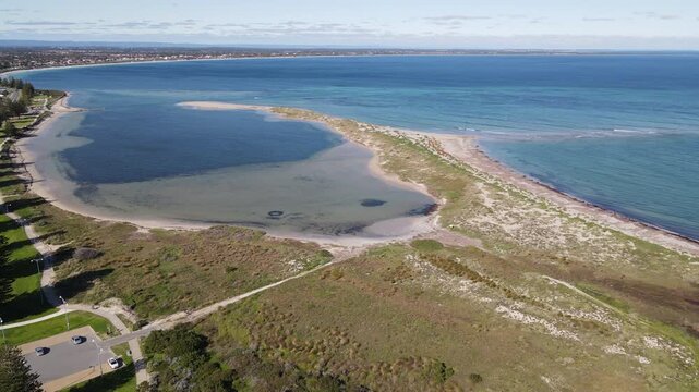 Scenic Coastal Aerial View of Serene Beach Landscape